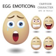 Egg emoticon cartoon character eps 10 vector N2