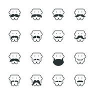 Mustache Style Silhouette Icons