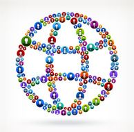 Globe People Faces Community and Communication Pattern