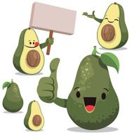 Avocado Cartoon Set C