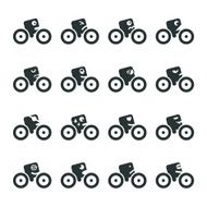 Cycling Emoticons Silhouette Icons