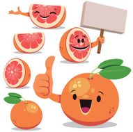 Grapefruit Cartoon Set C