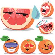 Grapefruit Cartoon Set A