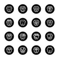 Emoticons Set 6 - Black Circle Series