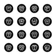 Emoticons Set 5 - Black Circle Series