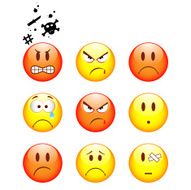Set of nine smileys N13