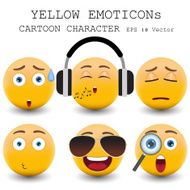 Yellow emoticon cartoon character eps 10 vector N26