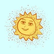 smiling sun cartoon illustration N2