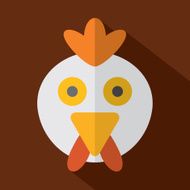 Modern Flat Design Chicken Icon Vector Illustration