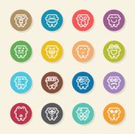 Emoticons Set 6 - Color Circle Series