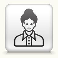 Square Button with woman Face interface icon