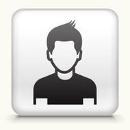 Square Button with Boy Face