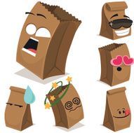 Paper Bag Cartoon Set A