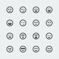 Vector smile mini icons set