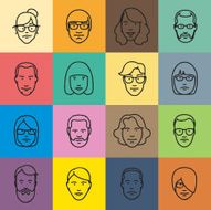 Simple Face Symbols - Illustration