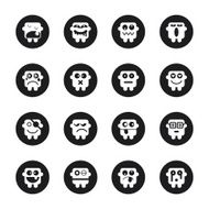 Emoticons Set 1 - Black Circle Series