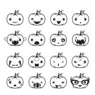 Pumpkin Emoticons Set