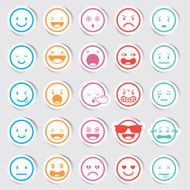 Icons set Faces Smileys Emotion N4
