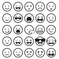 Icons set Faces Smileys Emotion N5