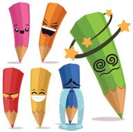 Colored Pencils Cartoon Set B