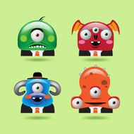 Monster Business Man icons set