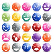 Smiley Icons Shiny Ball Set