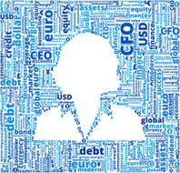 Businesswoman on Business and Finance Word Cloud