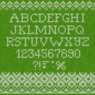 Christmas Font Scandinavian style seamless knitted