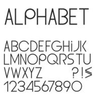 Elegant simple black font numbers and punctuation marks