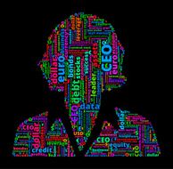 Businesswoman on Business and Finance Word Cloud N2