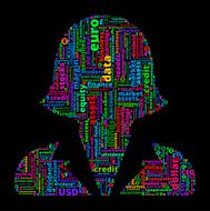 Businesswoman on Business and Finance Word Cloud N3