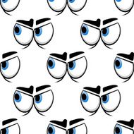Seamless cartoon blue eyes pattern N2