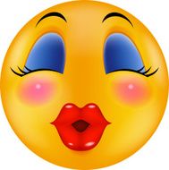 Sexy red lip round smiling face cartoon N2
