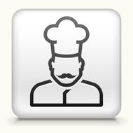 Square Button with Chef Face