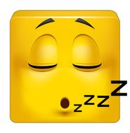 Square emoticon sleeping
