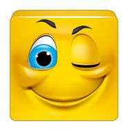 Square emoticon winking