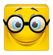 Square emoticon with big glasses