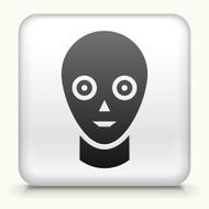 Square Button with Robot Face