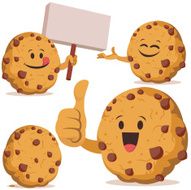Chocolate Chip Cookie Cartoon Set C