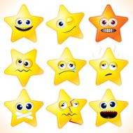 Funny Cartoon Stars Vector Clipart