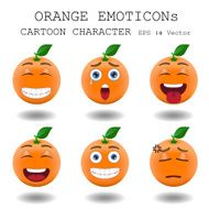 Orange emoticon cartoon character eps 10 vector N4