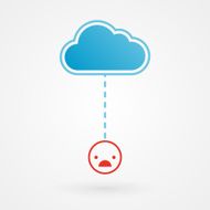 Cloud and unhappy smiley