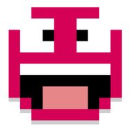 Cute Cartoon Pixel Screaming Face Isolated N2