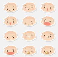 Icon ( Emoticons ) - Cute Baby Face( mad crying smiling sleeping N2