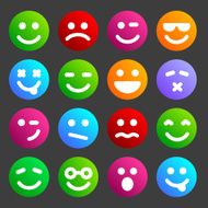 Flat smiley icons N4