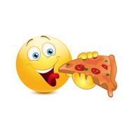 Emoticon eating pizza N2