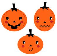 Cute Pumpkin heads isolated on white