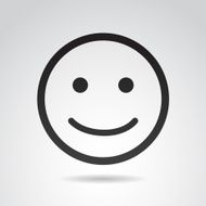 Smiling face icon isolated on white background