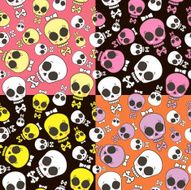 Cute emo skull pattern