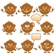 Smilies round set brown